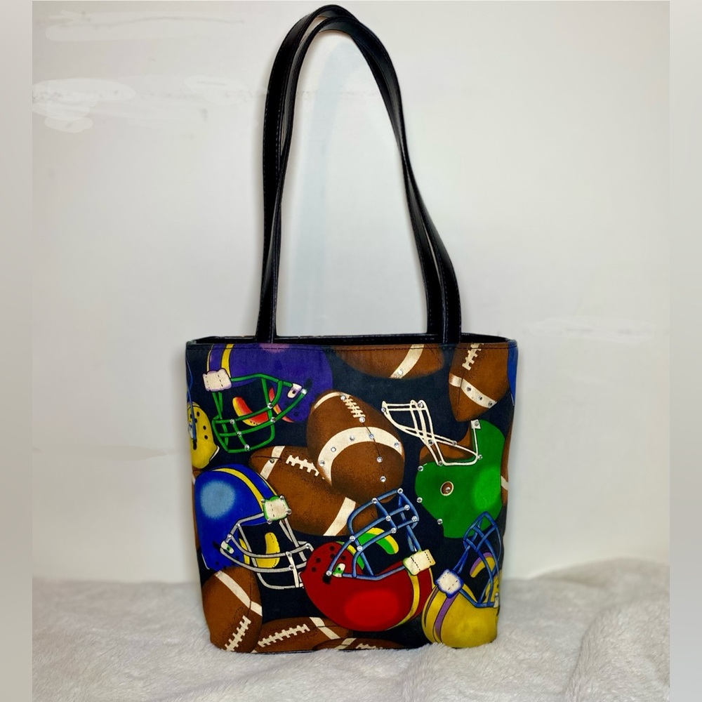 Vintage Bedazzled Football Tote Bag VGUC - Picture 1 of 10